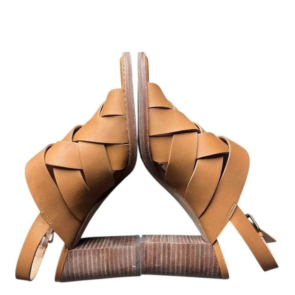 Madewell Woven High Heel Sandals / dessert camel size 8.